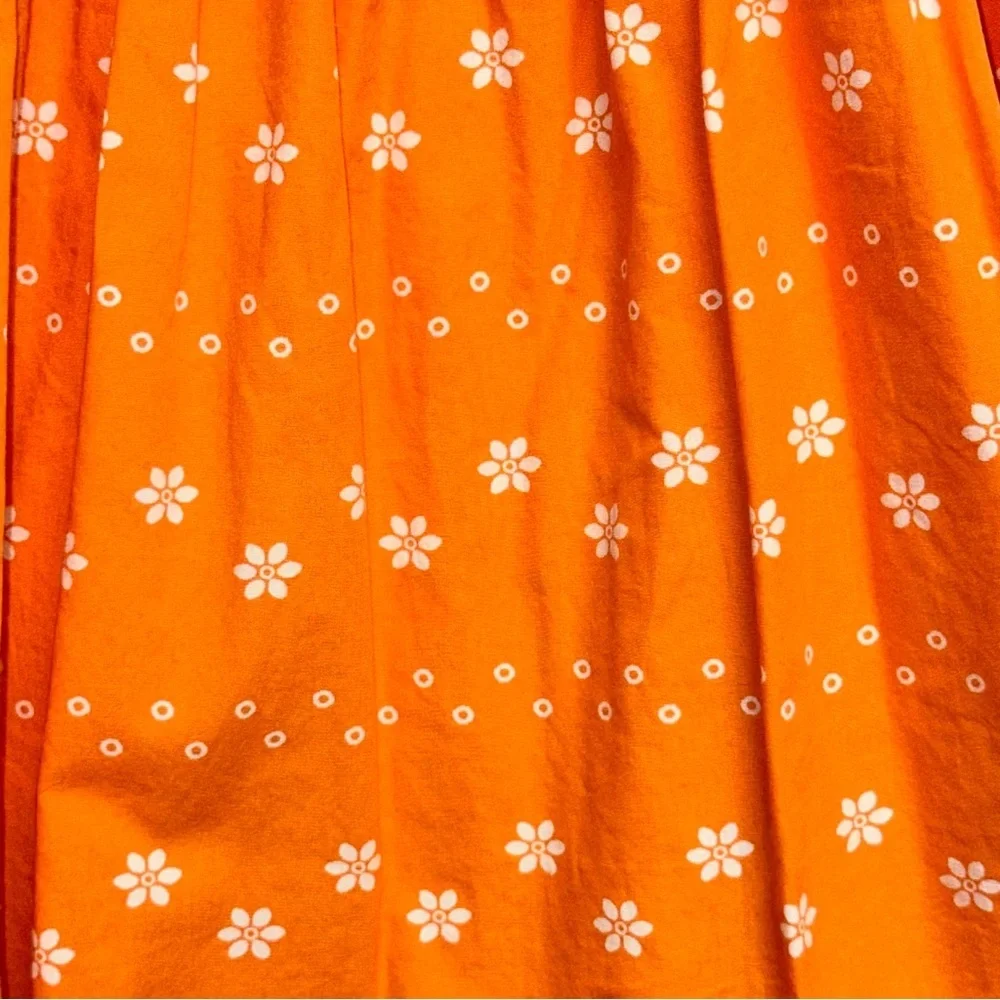Gymboree Toddler Size 2T Orange Floral Dress Cotton Sleeveless Bows